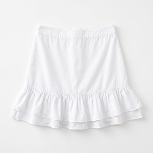 Women's Summer Solid Polyester/Cotton A-Line Frill Hem <b>Mini</b> Skirt Ruffle Detail Casual ODM Wholesale Factory Custom Logo | Low - Product Image 2