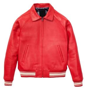 Best Sale OEM Men's Premium Leather Bomber Jacket Winter Embossed <b>Fur</b> <b>Trim</b> Waterproof Custom Colors & Sizes Available Wholesale - Product Image 4