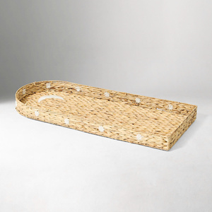 Bandeja Versátil de Ratán Natural Tejida a Mano, Elegante Organizador Minimalista, Bandeja de Servicio y Almacenamiento, Decoración de Hogar de Lujo, OEM ODM - Product Image 1