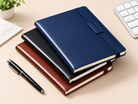 Carnet en cuir PU de qualité supérieure avec bande élastique et attache pour stylo, personnalisable, pour le bureau, l'école et les affaires