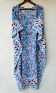 Vestido Kaftán sin Mangas de Algodón con Estampado Tropical Digital, Informal, de Verano, para Mujer, para la Playa, Islas del Pacífico Asiático - Product Image 4