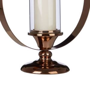 Candelabro Nórdico de Metal Redondo en Oro Rosa, Campana de Vidrio, Portavelas Geométrico para Decoración de Mesa de Boda de Lujo - Product Image 3