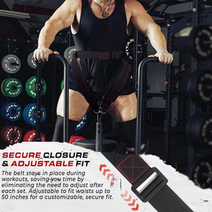 Cinturón de Pesas Unisex, Material de Neopreno Antideslizante, Cadena de Acero Ajustable, Equipo de Gimnasio, Geo Brother Co - Product Image 2