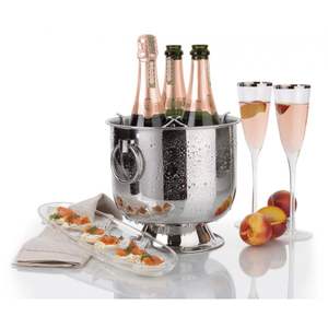 Cubo de hielo metálico de alta calidad para enfriar vino, champán, cerveza, enfriador de bebidas duradero, perfecto para el hogar, bar y cocina. - Product Image 1