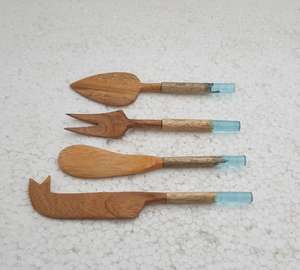 Ensemble de couverts en acier inoxydable avec manche en bois et résine pour restaurant au meilleur prix - Product Image 3