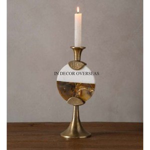Brass Antique Finished <b>Top</b> Metal Pineapple Designer Candlestick Holder Embossed Design Home Decoration Durable Metal Stand - Product Image 2