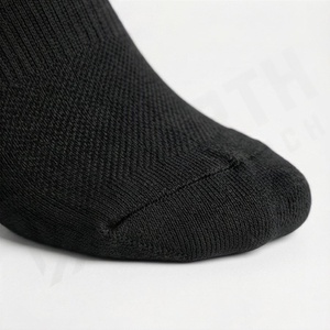 Black Knee High Socks Solid Color Breathable Knitted Regular Style Casual Wear for Adults - Product Image 6