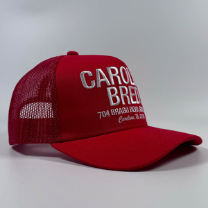 Casquette Trucker 5 Panneaux Personnalisée en Relief, Rouge Polaire, Snapback Unisexe, Ajustable, Performance Décontractée pour Sports de Plein Air - Product Image 5