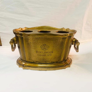 Bol à champagne antique en aluminium avec poignées en anneau, finition laiton antique, capacité 5L, anti-fuite, refroidisseur à vin pour fêtes - Product Image 6