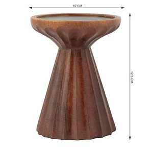 Portavelas de Pilar Navideño Rústico de Madera Ecológica Hecho a Mano, Centro de Mesa Marrón, Decoración para el Hogar - Product Image 2