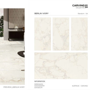 Azulejo de Porcelana Royal Carving 600x1200, Formato Grande, Superficie Texturizada Premium, para Paredes y Pisos, Uso en Interiores y Exteriores - Product Image 1