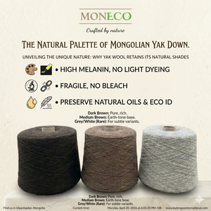Pure Yak Down Wool <b>Yarn</b> Undyed Natural Color Eco-Friendly Sustainable - Product Image 5
