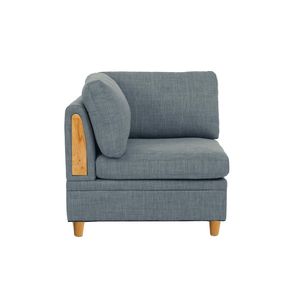 Divano a cuneo Dorris in tessuto con cuscino singolo e gambe in legno color acciaio per arredamento soggiorno - Product Image 2