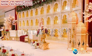 Classy & Chic Theme Engagement Stage <b>Panel</b> Decor Grand Palace Theme Wedding Stage <b>Mirror</b> Frames Rajasthani Jharokha Style <b>Mirror</b> - Product Image 3