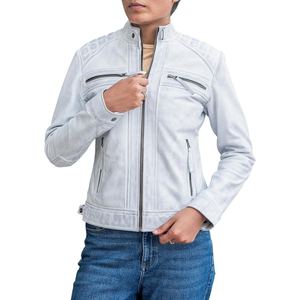 Veste en cuir d'agneau véritable pour femme avec doublure en fourrure de chèvre naturelle, manteau d'hiver sur mesure pour femme - Product Image 1