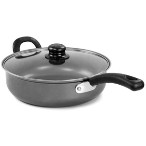 Round Nonstick Frying Pan With Glass <b>Lid</b> Aluminum Body PTFE Coating For Gas And Induction Cooker Hand Wash Only - Product Image 3