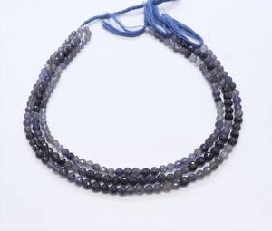 Cuentas redondas facetadas de iolita natural de 4-5 mm, cuentas redondas de piedra preciosa de iolita, iolita natural con tonalidades para la fabricación de joyería al por mayor. - Product Image 4