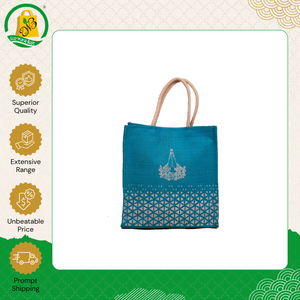 Latest Stock Arrival Highest Quality Made in India Jute Handbag Allover Self-Printed Casual Tote for Women's Daily Usage - Product Image 4