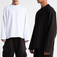 Chemise Homme Manches Longues Unie Style Streetwear, Coupe Ample, Coton Doux Poids Moyen, Col Rond, Poignets Non Resserrés, Tenue Décontractée Une Pièce