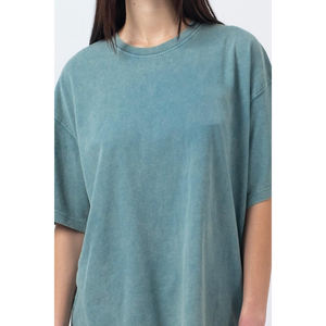 T-shirt oversize délavé à l'acide pour femme, en coton, style streetwear décontracté, fournisseur d'usine OEM sous marque privée - Product Image 3