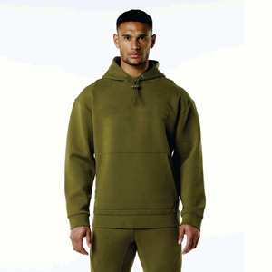 Conjunto de Sudadera con Capucha Verde Oliva para Hombre, Chándal Informal de Felpa Francesa, Ropa Deportiva para Otoño - Product Image 2