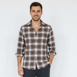Wholesale <b>Men</b> Nightwear Flannel <b>Shirt</b> Button Down Plaid Sleeping <b>Shirt</b> Winter Wear Flannel Sleep Top <b>Men</b> Full Sleeve <b>Night</b> <b>Shirt</b> - Product Image 2