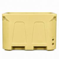 Bac à poisson isotherme rotomoulé 660L, grand conteneur de stockage de fruits de mer en LLDPE pour le transport en chaîne du froid