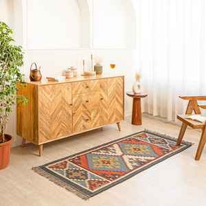 Alfombra de Área Hecha a Mano de Lujo, Alfombras Kilim de Yute y Lana Tejidas a Mano para Sala de Estar, Dormitorio y Estudio - Product Image 4