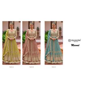 Vestido Anarkali de Diseñador con Bordado Meenakari, Traje Tradicional Étnico para Bodas, Ropa Festiva de Lujo con Bordados Elaborados - Product Image 3