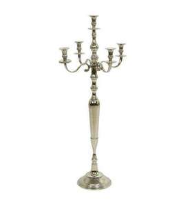 Candélabre en laiton noir à 7 bras, motif gaufré, luxe royal, grand modèle lourd pour décoration de mariage et de fête - Product Image 5