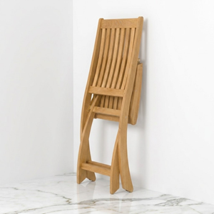 Chaise de plage pliante en teck, minimaliste, portable, avec dossier à lattes courbées et cadre à pieds droits, vente en gros, directement de l'usine, OEM ODM - Product Image 3