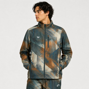 Chaquetas Cortavientos con Estampado Abstracto Sublimado Personalizado para Hombre, Fabricante de Chaquetas Ligeras con Cierre Completo para Exteriores y Ropa Urbana OEM - Product Image 1