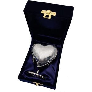 Urna Funeraria de MetalTek, Nueva, Color Blanco Perla, con Forma de Corazón, con Soporte, Diseño Artesanal, para Cenizas, Pequeña, para Recuerdos - Product Image 6