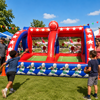 Jeu de football gonflable commercial en PVC de qualité supérieure, couleur personnalisable, jeu de défi pour événements, fêtes, festivals, location