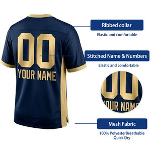 เสื้อฟุตบอลอเมริกันสไตล์ใหม่ พิมพ์ลายด้วยความร้อน ระบายอากาศได้ดี ไซส์ใหญ่ กางเกงขาสั้น ฤดูร้อน ขายส่ง เสื้อทีมฟุตบอลชาย รักบี้ - Product Image 3