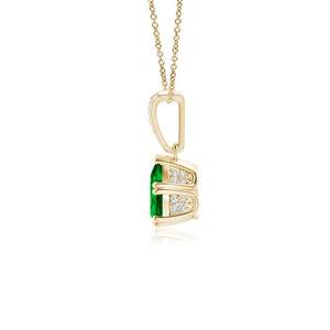 14k <b>SOLID</b> <b>Gold</b> Vintage Style Pear Cut Natural Emerald Drop <b>Pendant</b> With Diamonds Igi Certified Handmade Fine Jewelry <b>Pendant</b> - Product Image 4