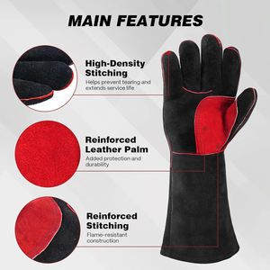 Guantes de Soldadura de Cuero de Primera Calidad Hechos en Fábrica al por Mayor, Diseño Popular, Palma Reforzada, Hechos a Medida - Product Image 3