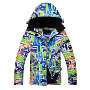 Chaqueta Impermeable para Esquí y Snowboard para Mujer, Diseño Multicolor con Capucha, Estampado de Lunares Blancos, Aislamiento Sintético, Cierre de Cremallera - Product Image 4