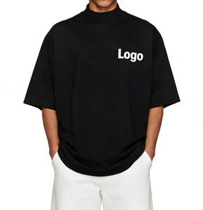Vêtements pour hommes sur mesure de qualité supérieure, usine de fabrication de marques privées avec broderie, impression de patchs, streetwear, t-shirt à épaules tombantes tendance - Product Image 1
