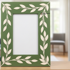 Cadre photo en bois vert artisanal, décoration de luxe pour la maison - Product Image 5