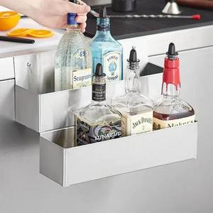 Estante de Lujo Rectangular de Acero Inoxidable con Doble Riel para Botellas de Bar, Capacidad para 6 Botellas, Compatible con Cubitos de Hielo, Modelo 2026 - Product Image 1