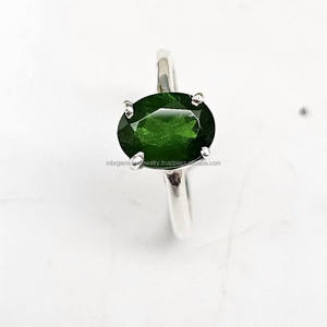 Anillo de declaración de Plata de Ley 925 hecho a mano con piedras preciosas de ónix verde natural para fiestas y bodas, regalo de aniversario para mujer - Product Image 4