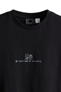 Regular Fit 100% Cotton Round Neck Half Sleeve Rib <b>Trimmed</b> Neck Line Drop Shoulder Comfortable Wear Motif Print T-shirt for Men - Product Image 2