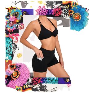 Conjunto Deportivo de Dos Piezas para Mujer, Top y Shorts con Efecto Push-Up, Logotipo Personalizado, Transpirable, para Yoga, Gimnasio, Fitness, Cintura Elástica - Product Image 3