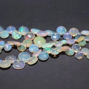 Perles d'opale Welo éthiopiennes de 7 MM opale éthiopienne naturelle en forme de coeur lisse ligne de 8 pouces pour l'artisanat de bijoux - Product Image 1