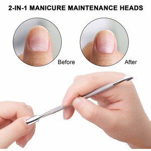 Stainless Steel Dual-End <b>Nail</b> Pusher <b>Tool</b> Reusable Double Head Manicure Cuticle Pusher - Product Image 3