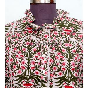 Blusa de Mujer Hecha a Mano 100% Algodón Puro de la India, Tela de Alta Calidad con Estampado Floral, Ecológica, Ropa Casual de Verano - Product Image 3