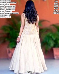 Lehenga Choli Rajwadi traditionnel pour femme, en soie Bhandhani, longueur ras du sol, protection solaire, séchage rapide, pour mariage, fête, Diwali - Product Image 3
