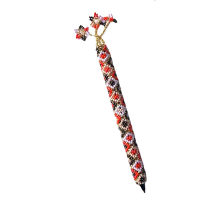 Couvre-stylos en perles de verre artisanales, design tribal, prix d'usine exquis, accessoires de papeterie de luxe - Product Image 1