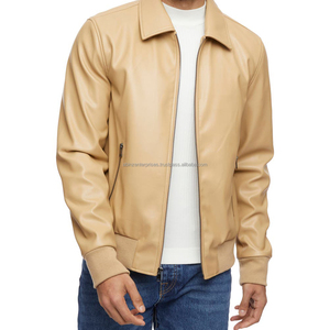 Blouson d'hiver en cuir respirant et élégant pour homme, en polyester/coton, avec fermeture éclair et col montant, motif lettres - Product Image 2